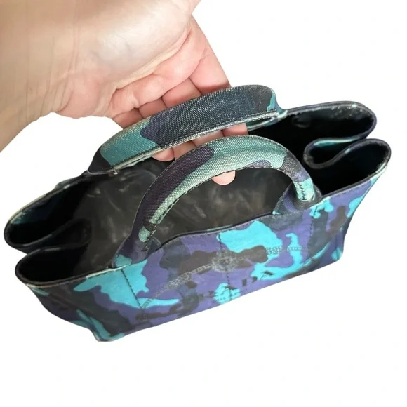 PRADA Blue Camouflage Canapa GM Two Way Tote Bag - Picture 14 of 15
